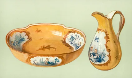 Ewer and Basin, Sevres, yellow ground